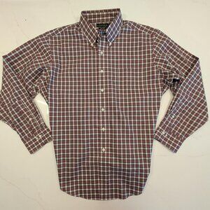 Lauren Ralph Lauren LRL Sz 17 Men Shirt Red Plaid Button Down Preppy Gingham
